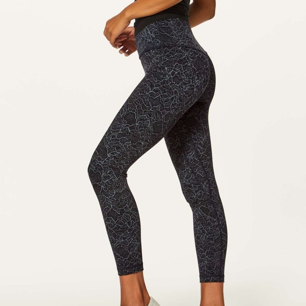 Lululemon Align 25" Lacescape Dark Cast Black